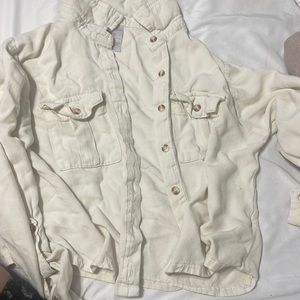 Small Cropped Cream Button Up